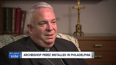 New Philadelphia Archbishop Nelson Perez tells everyone at his installation that Cleveland Rocks!