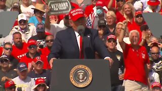 President Trump holds rally at Raymond James Stadium in Tampa on Thursday