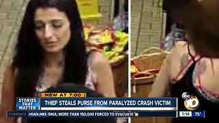 Thief steals purse from paralyzed crash victim