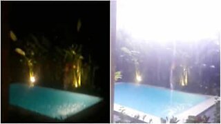 Un fulmine in piscina a Bali!