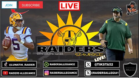 #RAIDERS SUNRISE LIVE! W/ LUNATIK RAIDER #LUKEGETSY #JAYDENDANIELS