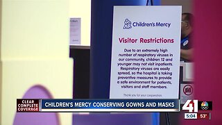 Children's Mercy conserving gowns and masks