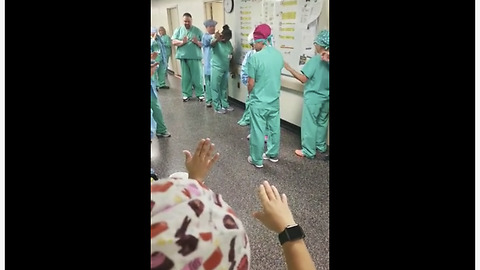 Caring Hospital Nurses And Doctors Pray For Staff And Patients
