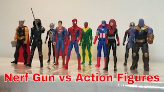 Nerf Gun vs Action Figures