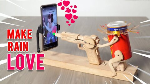 Automatically Gun shoot heart, shoot like - Best Wood Creative, Wood Carving Gun