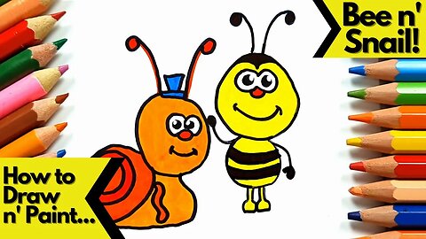 How to draw and paint bee and snail from the El Reino Infantil in a fun and easy way