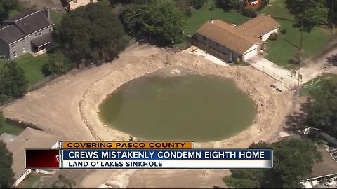 Sinkhole field crews mistakenly condemn 8th home, 7 homes remain condemned