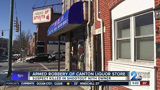 Robbery suspect dies after being shot by Canton liquor store employee