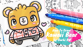 how to Draw Kawaii Bear- Handmade drawings by Garbi KW