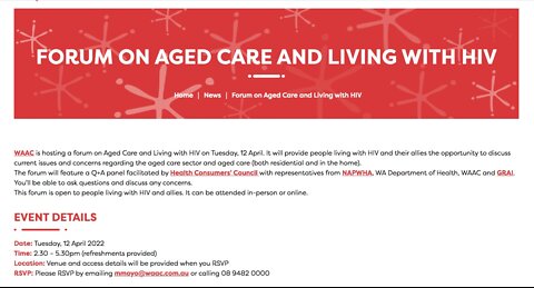Help Desk WAAC HIV Aged Care Forum 12 April 2022