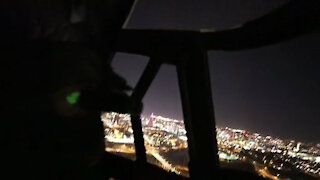 U.S. Army Reserve helicopter pilots conduct night vision goggle training near Kansas City