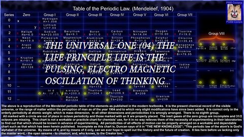 THE UNIVERSAL ONE (04) THE LIFE PRINCIPLE LIFE IS THE PULSING, ELECTRO MAGNETIC