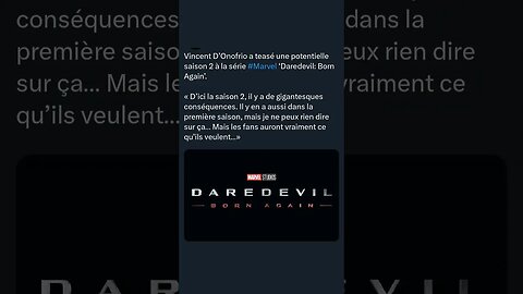 Vincent D’Onofrio a teasé une potentielle saison 2 à la série #Marvel ‘Daredevil: Born Again’.