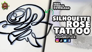 Silhouette Rose Tattoo From Idea To Stencil (FREE STENCIL INCLUDED)