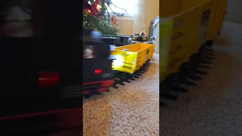 Christmas G Scale Train Hauls an Abrams Tank! #gscale #tank #Christmas