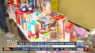 Volunteers get ready for Bea Gaddy's 37th annual Thanksgiving dinner