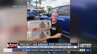 Project 150 asking for donations for hungry teens