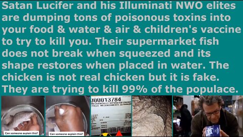 Illuminati NWO elites are feeding you poison in supermarket food to kill your children & fake meat