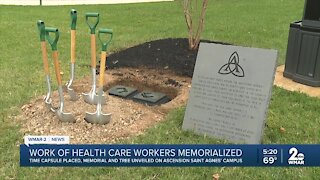 Ascension Saint Agnes Hospital dedicates COVID-19 time capsule, memorial