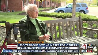 100-year-old sewing masks for others