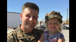 Adorable reaction of little girl who gets surprised by military dad