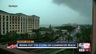 Riding out the storm on Clearwater Beach