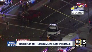 DPS trooper, second driver hospitalized after crashing in Chandler