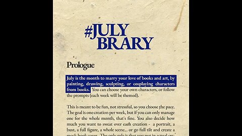 #Julybrary Social Art Challenge for July