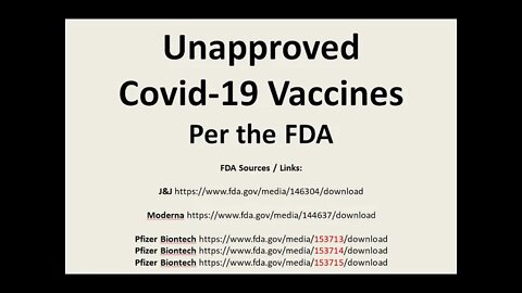 Unapproved Covid-19 Vaccines