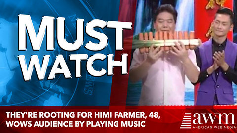 They're rooting for him! Farmer, 48, wows audience by playing music