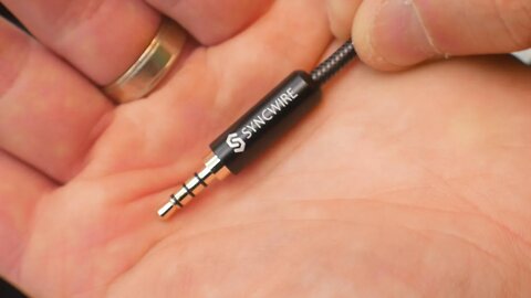 Syncwire Headphone Mic Splitter, 3.5mm Nylon-Braided Headsets Splitter Adapter, (2 TRS Female to 1