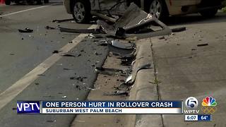 Rollover crash injures one in suburban West Palm Beach