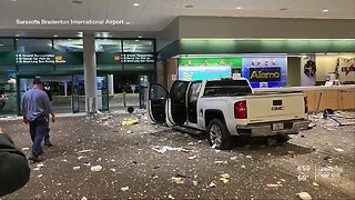 Truck crashes through baggage claim at Sarasota-Bradenton International