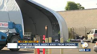 Homeless tents weeks away from opening in San Diego's East Village