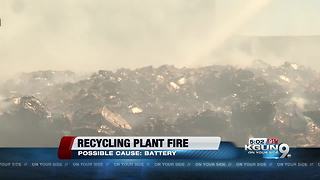 Crews battle recycling plant fire near Roger and Romero