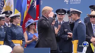 President Trump receives commemorative awards from Air Force Academy graduates
