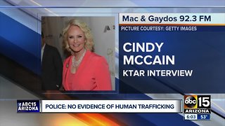 Cindy McCain apologizes after police dispute human trafficking claim