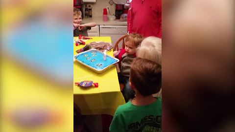 Baby Girl Blows Out Her Birthday Candle