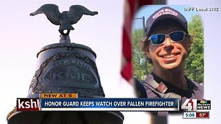 Honor Guard keeps watch over fallen West Peculiar firefighter