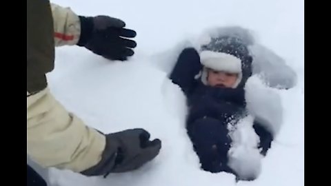 Baby Thrown Into Snow Goes Deeper Than Expected