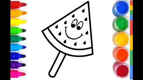 How to Draw watermelon easy for kids