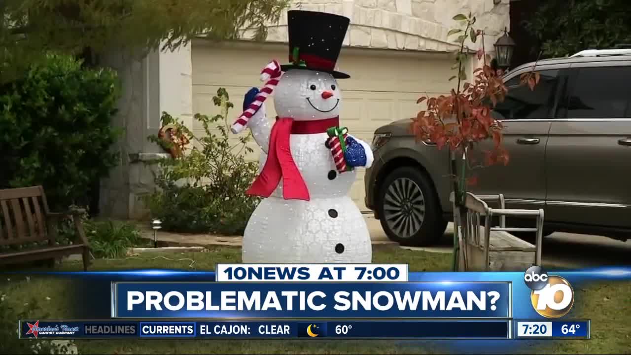 Family ordered to remove Christmas snowman?