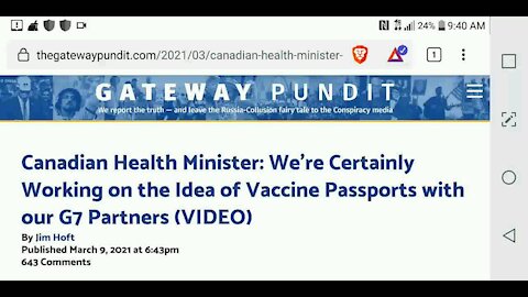 Globalists Are Discussing Vaccine Passports...