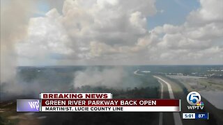 Brush fire closes road along Martin/St. Lucie County line