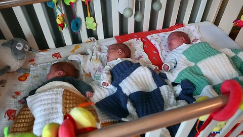 Baby triplets home for first Christmas after being born two months early