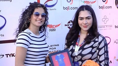 Taapsee Pannu attends on final day of All Star Footy League at Jamnabai Narsee Turf