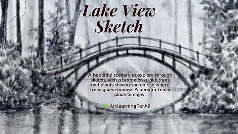 Capturing Serene Moments: Sunlit Lake Scenery Sketch 🌅✏️
