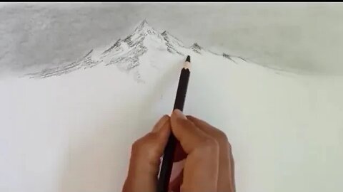 Pencil drawing landscape scenery