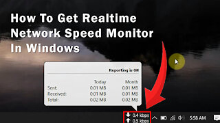 How To Display Internet Speed Meter On The Taskbar In Windows 10, 8, 7