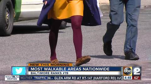 Baltimore ranks 19th most walkable metro areas nationwide